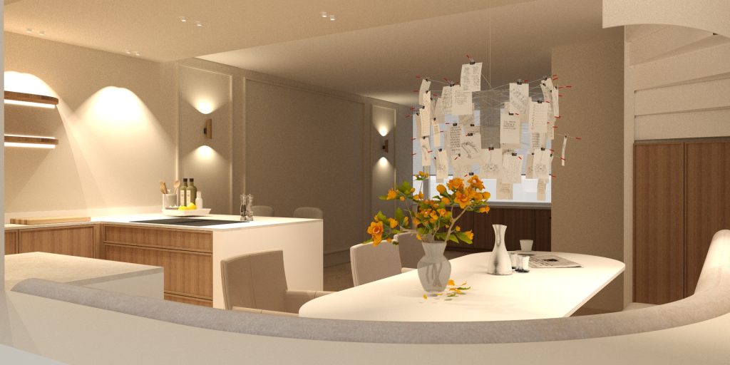 Lichtplan keuken in 3D interieurontwerp