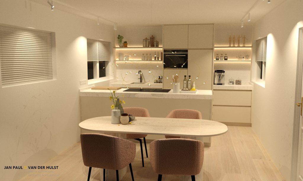 Lichtplan keuken met werklicht en sfeerlicht