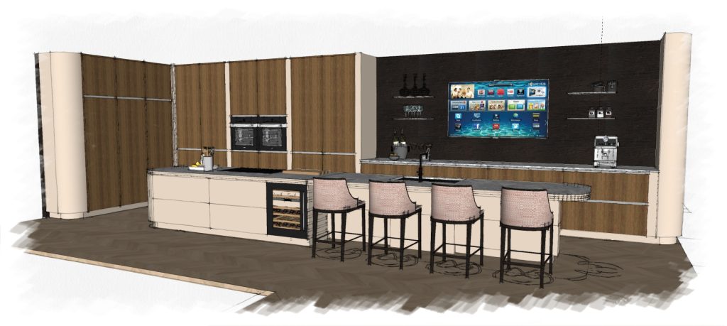 3D Keuken laten ontwerpen optie 2 zonder ronding