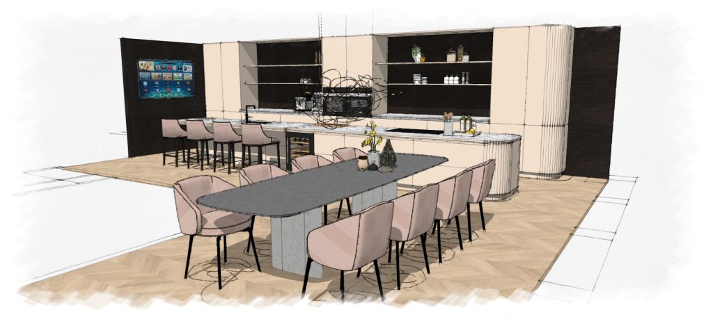 keuken laten ontwerpen 3D keukenschets optie 1